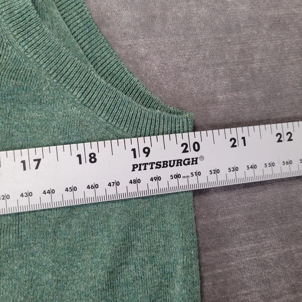 Polo Ralph Lauren Mens Medium Green Pima‎ Cotton V-Neck Sweater Vest Pony Logo
